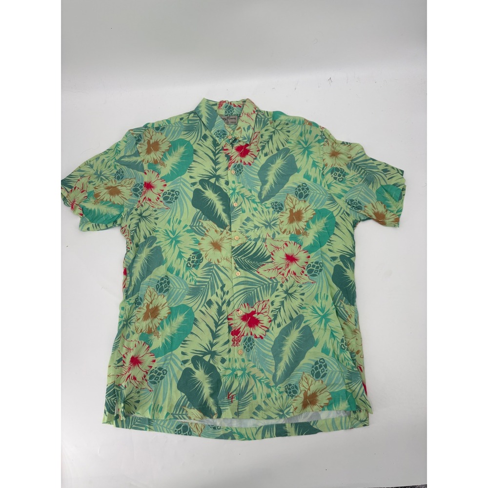 Kenny Flowers Limited Edition Mens XL Tropical Hibiscus Rayon Button Down Shirt